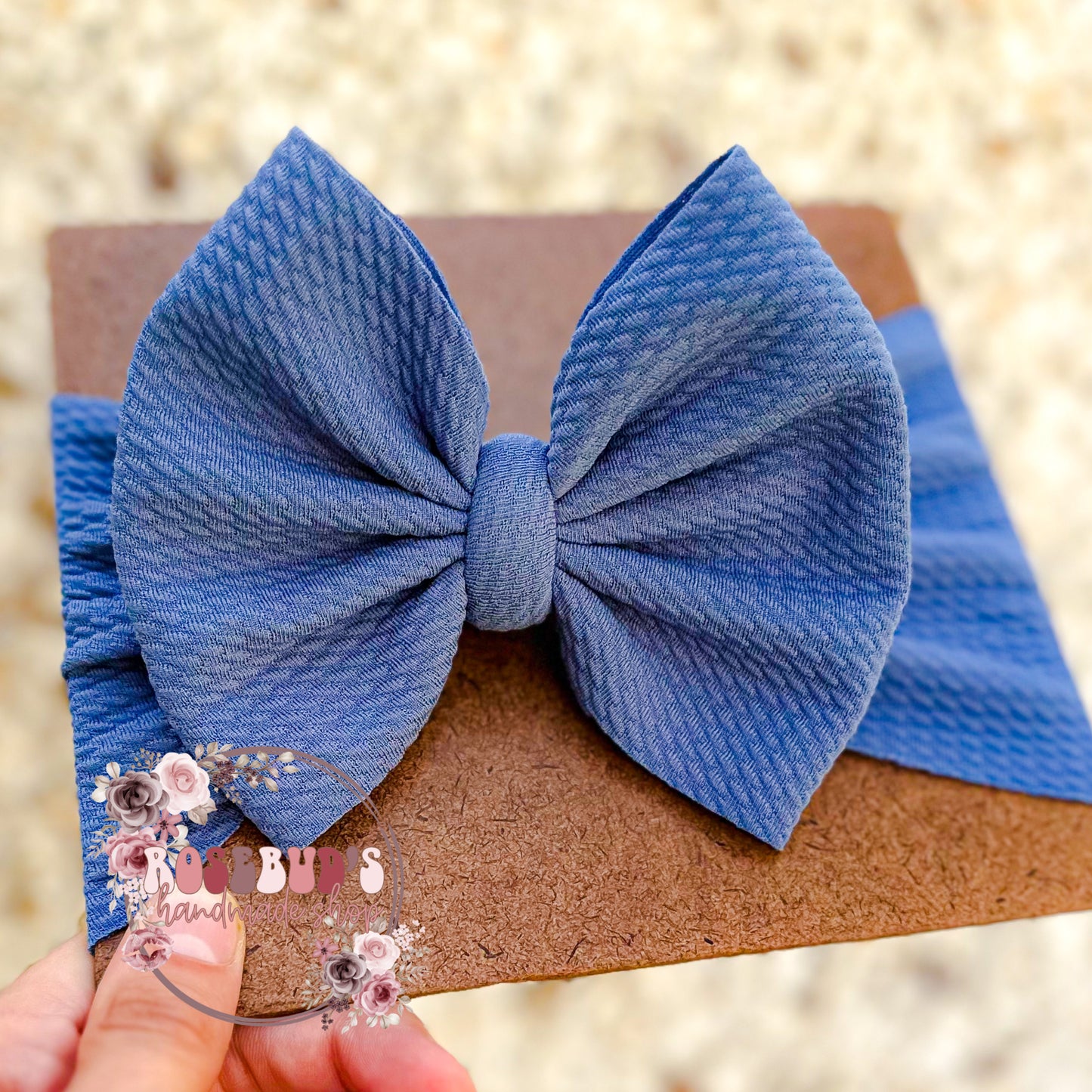 Denim Blues Bow