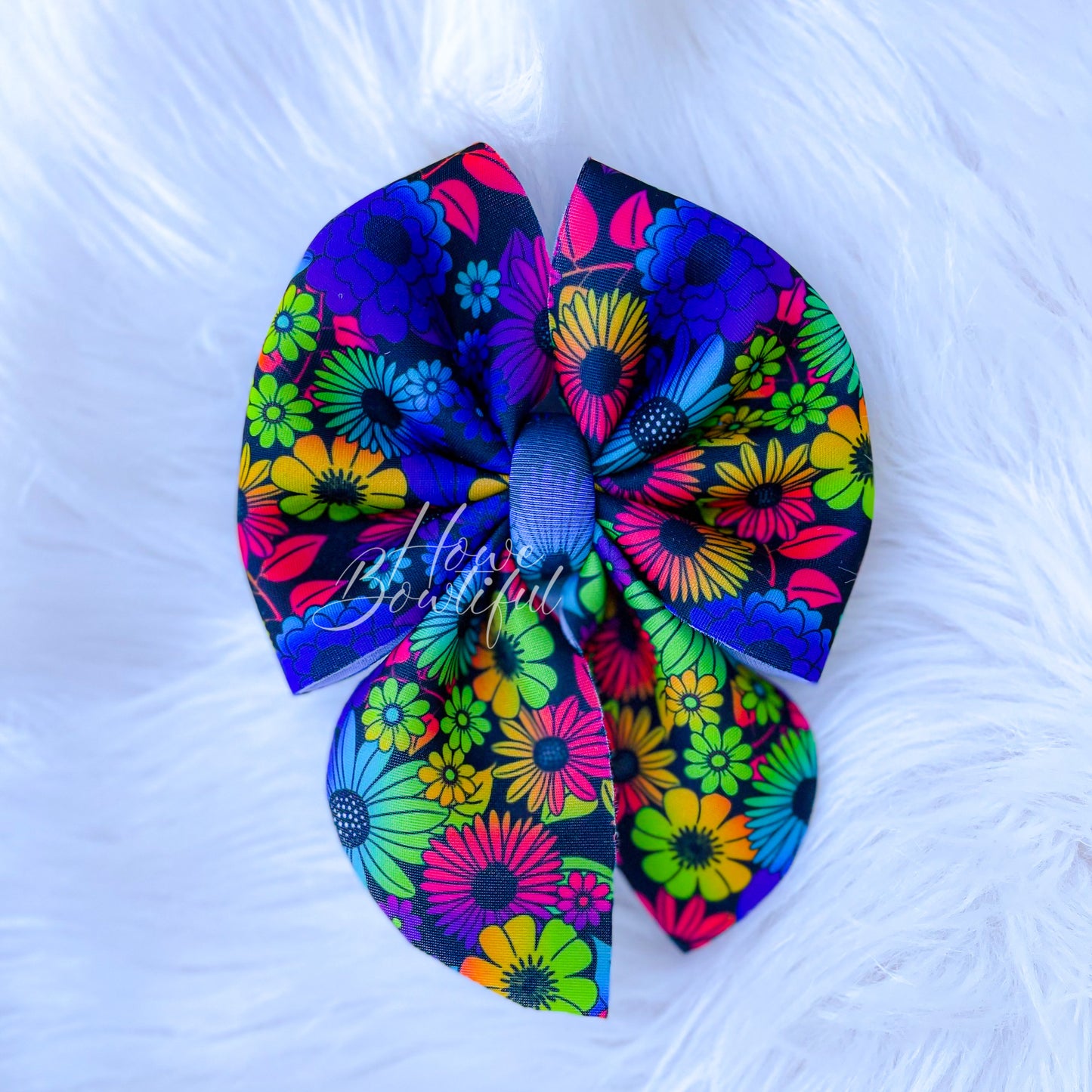 Electric Floral Sailor Bow